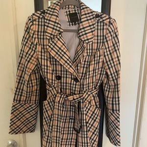 The Limited Plaid Trench Coat (Large)